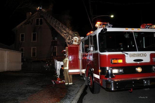 Ladder 21 set up on Side &quot;B&quot;.